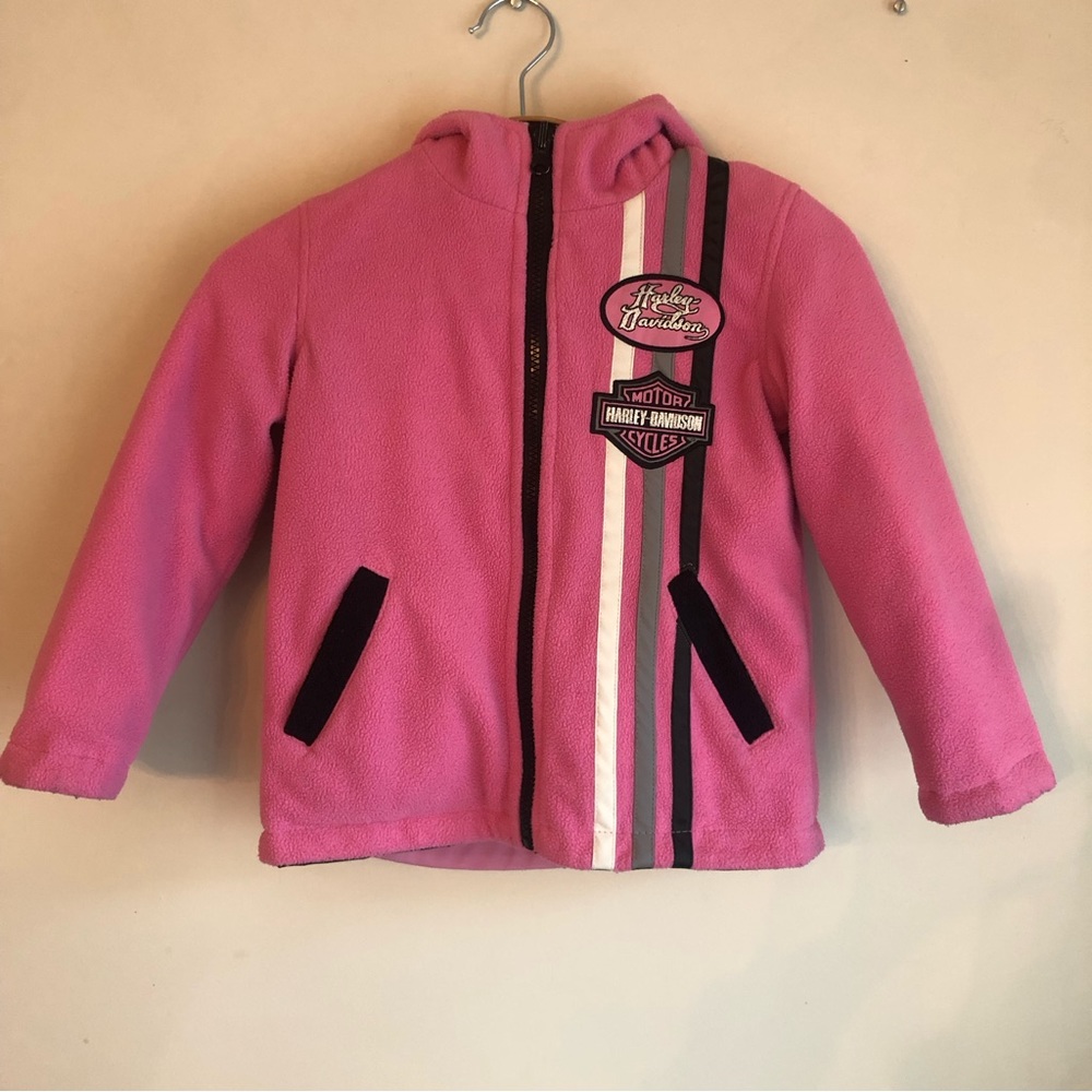 Girls Harley-Davidson Reversible Embroidered Fleece Jacket Size 5